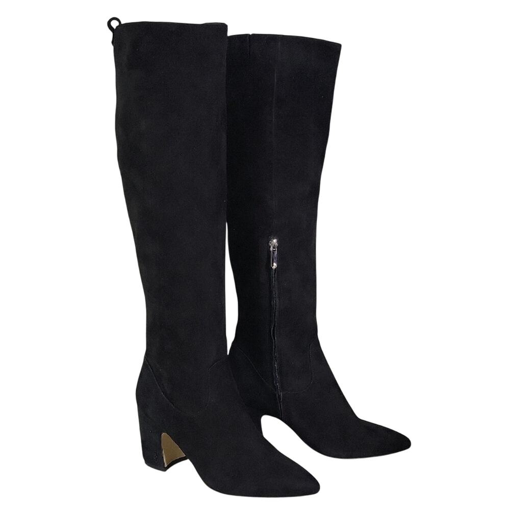 Sam Edelman Hai Knee High Black Suede Boots Womens Size 6